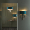 Lampa na stół marmur L&-195225 Light& z abażurem morskim srebrna