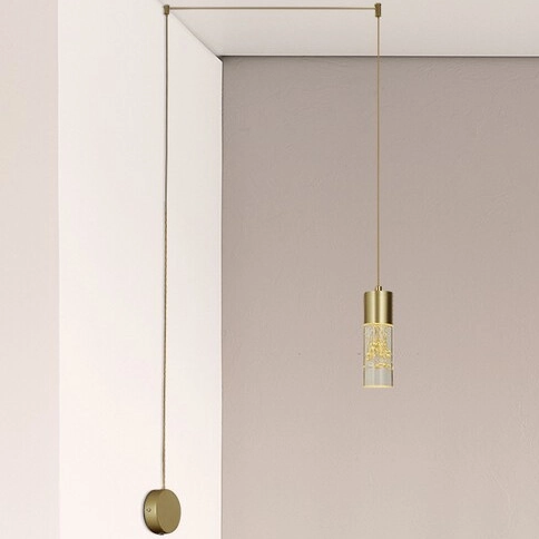 Lampa wisząca na wysięgniku Floresta 6560 Rabalux LED 4W 4000K złota przezroczysta