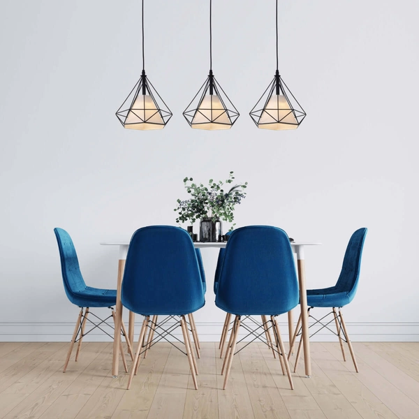 Druciana LAMPA wisząca NOLA LP-076/1P BK Light Prestige metalowa OPRAWA abażurowy ZWIS loftowy czarny biały