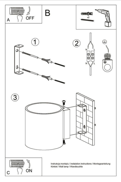 Kinkiet LAMPA ścienna SL.0050 metalowa OPRAWA tuba biała