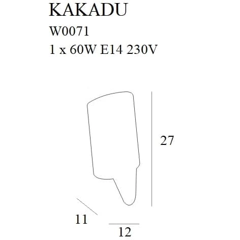 Nowoczesny kinkiet KAKADU W0071 Maxlight metal szczotkowany czerwony