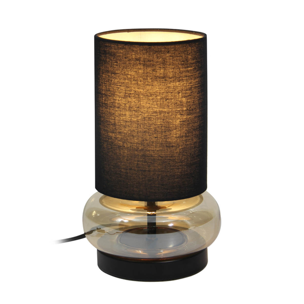 Stołowa lampka z abażurem Epiro TB-43648-BL-AMB Italux czarny bursztynowy
