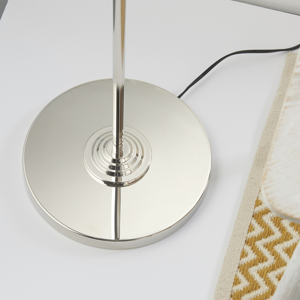 Stojąca lampa z abażurem Highclere 94378 Endon klasyczna szara nikiel