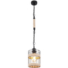 Wisząca LAMPA skandynawska HALIA 15673H Globo okrągła OPRAWA metalowy ZWIS na łańcuchu loft brązowy czarny