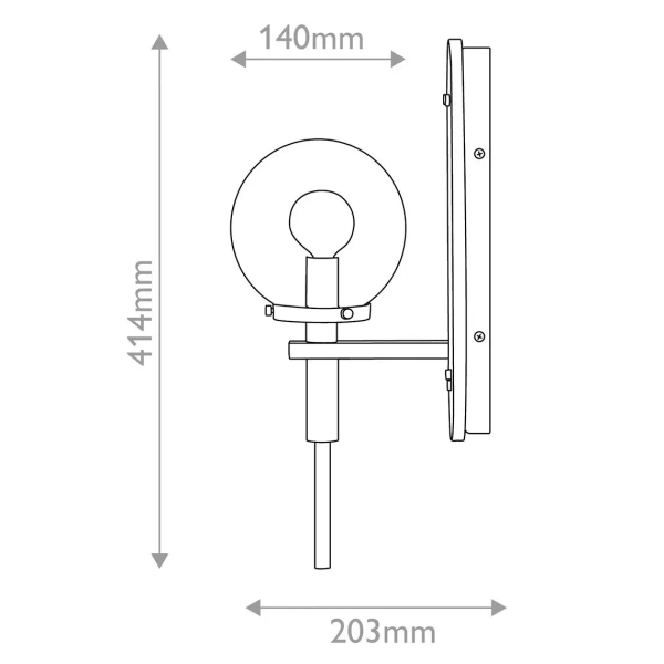 Marmurowy kinkiet naścienny Gilda QN-GILDA-WB1-HB kula mosiądz