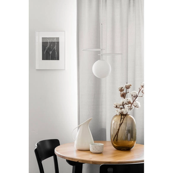 Kulista lampa wisząca Fyllo FYA111P0 metalowa szklana okrągła biała