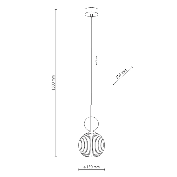 Glamour zwisająca lampa Sophia Cognac 11040 ryflowana brązowy