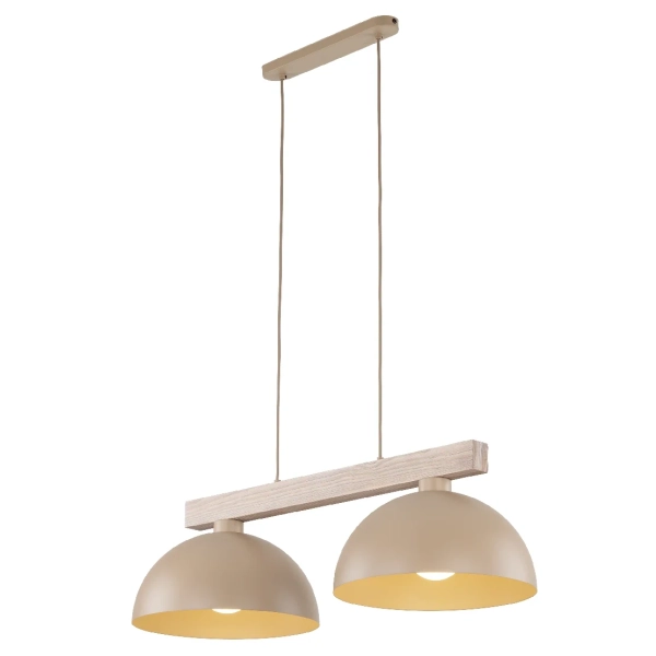 Podwójna wisząca lampa Oslo Sabia 11011 na belce beżowy