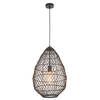 Wisząca lampa boho L&-198472 Light& kosz rattanowy czarna