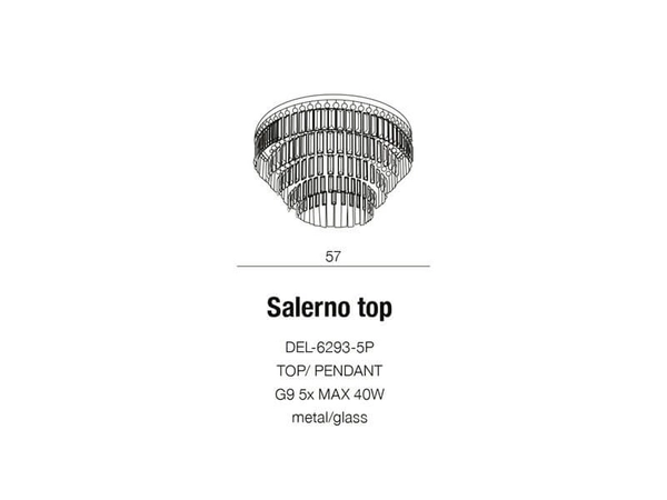 Pałacowa lampa wisząca Salerno crystal do jadalni chrom