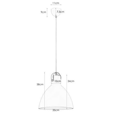 LAMPA wisząca EAGLE 106551 Markslojd metalowa OPRAWA zwis kopuła biała