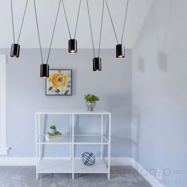 LAMPA wisząca VIWIN 9023 Shilo metalowa OPRAWA modernistyczny zwis tuby czarne