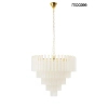 Żyrandol na łańcuchu GORDON biały złoty MSE1501100563 21xE14 szklany glamour