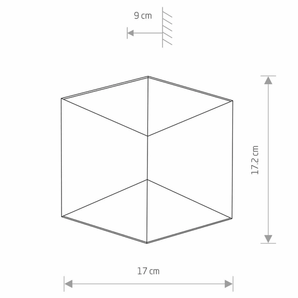Industrialny kinkiet ścienny Triangles 8141 LED 5W 3000K IP54 czarny złoty
