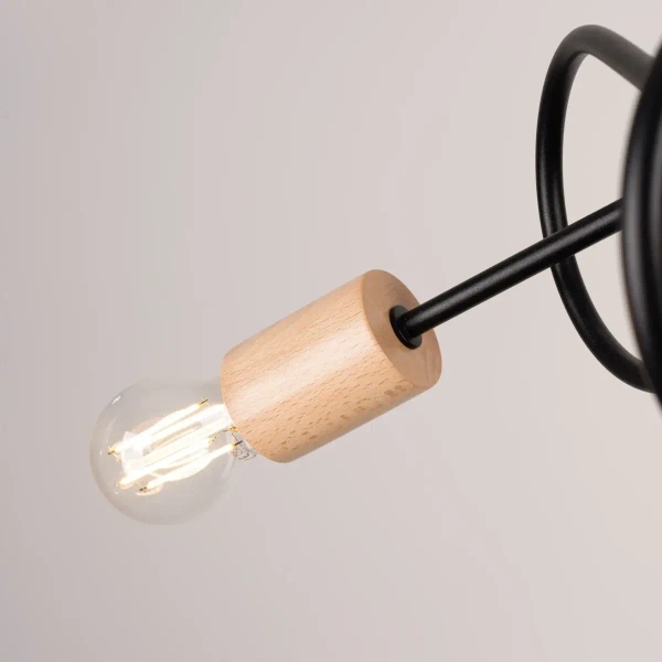 Skandynawska lampa sufitowa EMBER SL.1477 drewniana czarna