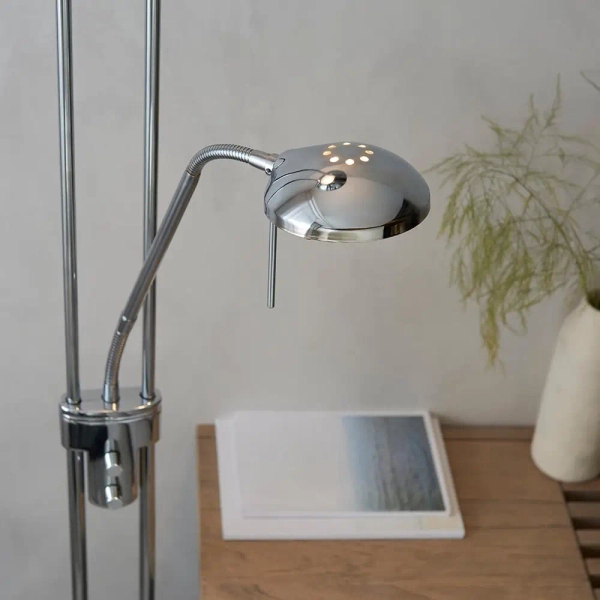 Metalowa lampa podłogowa Rome ROME-CH chrom przezroczysty