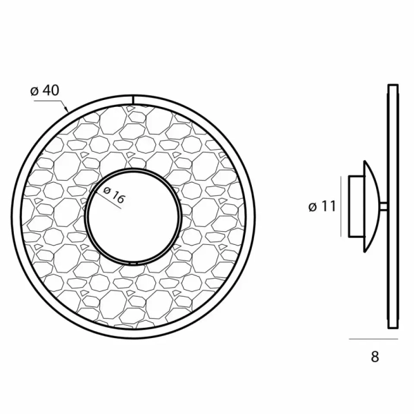 Ścienna lampa do salonu ALEXIA W0406D LED 15W 3000K okrągła złota