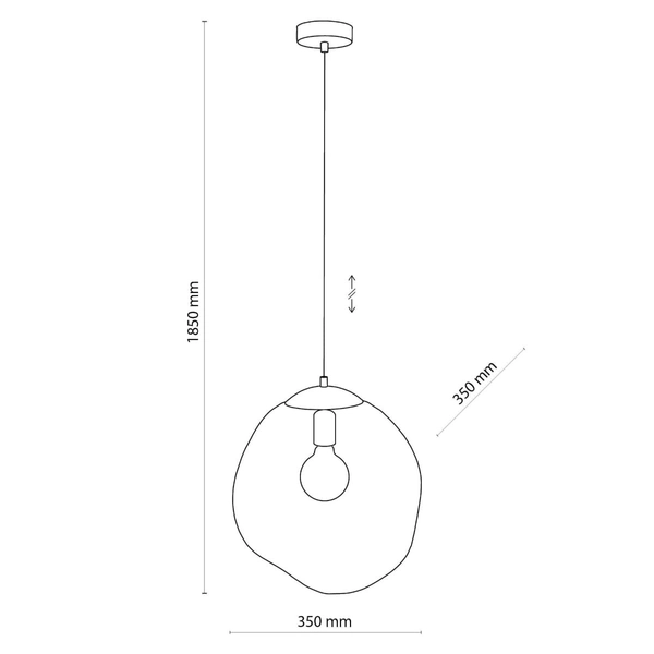 Lampa wisząca Sol 4262 TK Lighting do salonu szklana przezroczysta