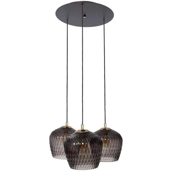LAMPA wisząca VENUS 11011308 Kaspa szklana OPRAWA loftowy ZWIS kaskada czarna przydymiona