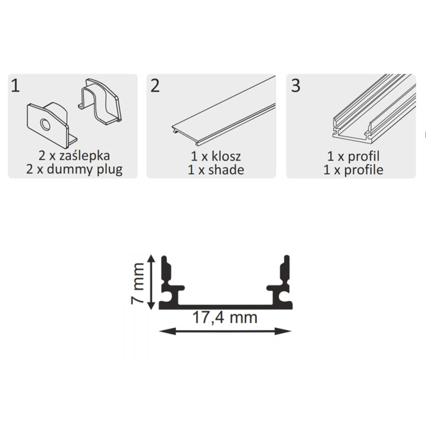 Profil do ledowej taśmy 316141 natynkowy 2m metalowy biały