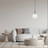 Wisząca lampa kula nad stół Penzi PND-31981-1S-SC-WH srebrna biała