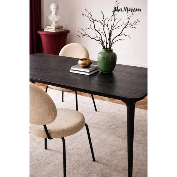 Stół jadalniany LAMINAR MM001501100338 czarny drewniany do jadalni 200x101cm