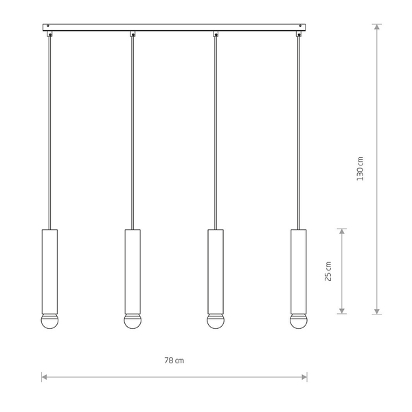 Metalowa lampa sypialniana Baton 7853 zwis na listwie mosiądz