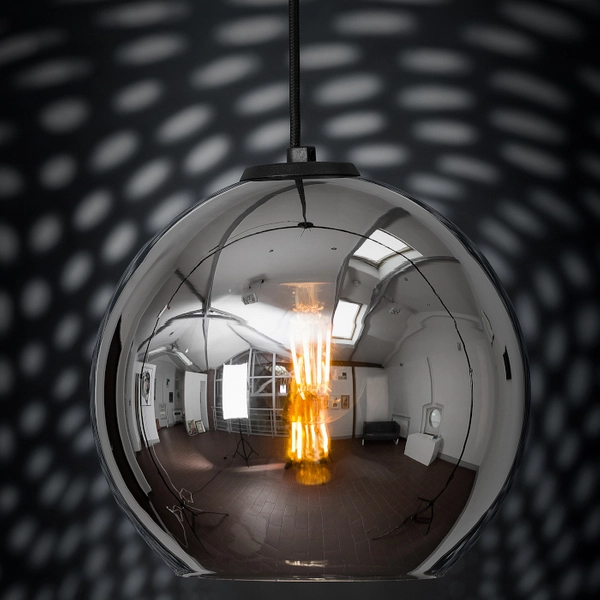 Kulista lampa wisząca Polaris 9056 srebrna ball do przedpokoju