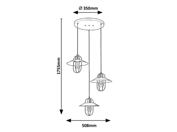 Industrialna LAMPA wisząca NESRIN 3520 Rabalux metalowa OPRAWA druciany ZWIS kaskada złota beżowa