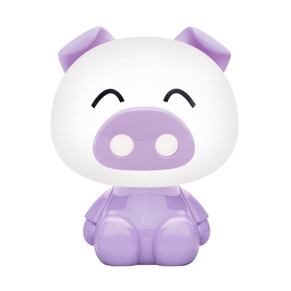 Lampka stołowa Pig KDR-603B-PE 3W 4000K ŚWINKA animals biała fioletowa