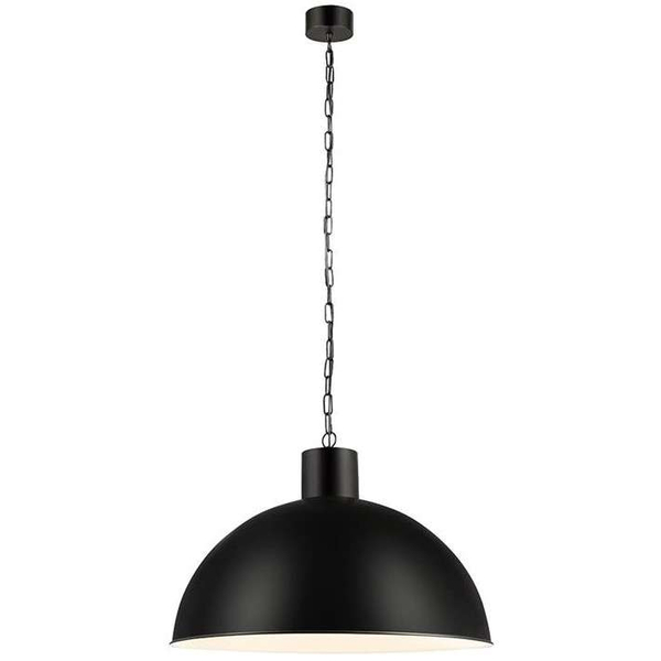 Wisząca LAMPA industrialna EKELUND 107736 Markslojd loftowa OPRAWA metalowa kopuła ZWIS na łańcuchu czarna