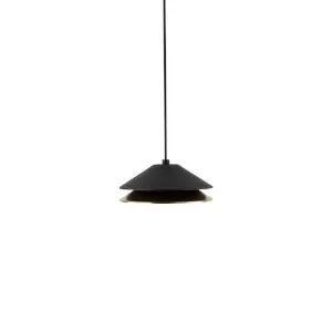 Stożkowa lampa wisząca 25347 LED 9W 3000K metalowa czarna złota