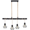 LAMPA wisząca PRISKA 54017-4H Globo belka OPRAWA skandynawska ZWIS liny brązowe czarne