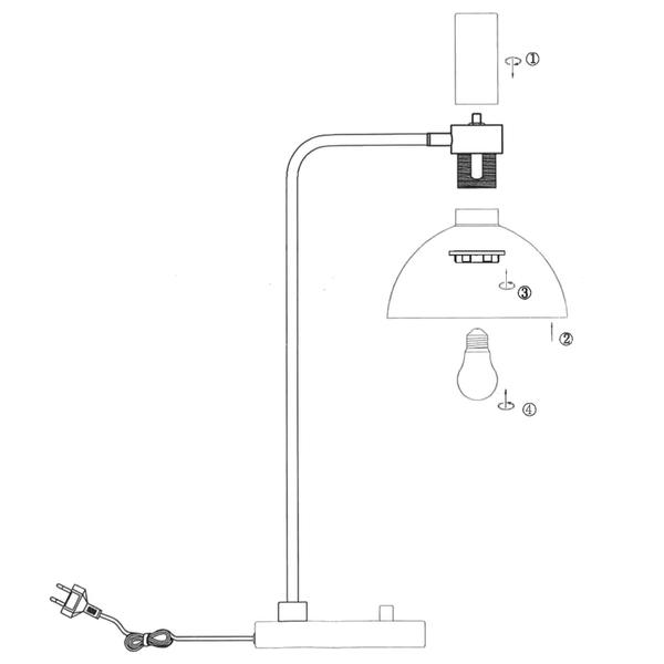 Stojąca LAMPA stołowa LARRY 106973 Markslojd metalowa LAMPKA biurkowa kopuła mosiądz czarna