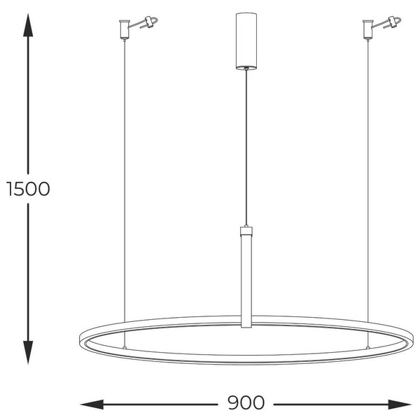 Wisząca lampa okrąg Wood Claud 22808-WOOD LED 42W 3000-6000K czarna