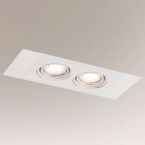 Wpust LAMPA sufitowa EBINO H 7320 Shilo prostokątna OPRAWA metalowy WPUST do zabudowy biały