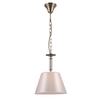 Antyczna LAMPA wisząca SOLANA PND-28366-1 Italux abażurowa OPRAWA zwis na łańcuchu brąz biały