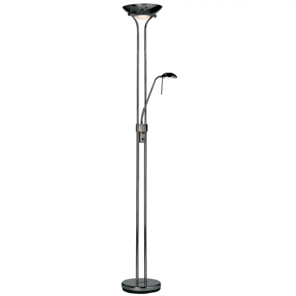 Stojąca lampa do sypialni Rome ROME-BC metalowa czarna chrom
