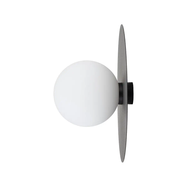 Szklana ścienna lampa SATURN czarna biała metalowa 1xG9 okrągła kula ball 12436
