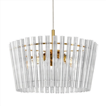 Wisząca lampa Bach P0547-05H-F9AC Zumaline szklana przezroczysty złoty