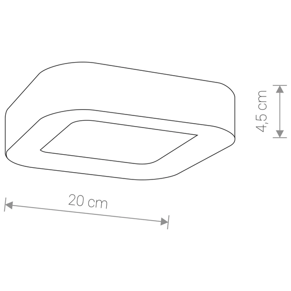 Zewnętrzna lampa sufitowa PUEBLA 9513 kwadratowa LED 12W IP54 grafitowa