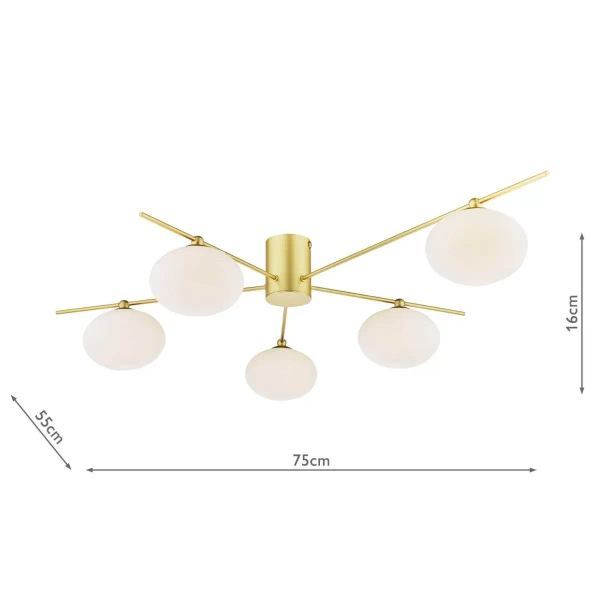 Plafon kulisty do przedpokoju Jasper JAS5435 szklany biały złoty