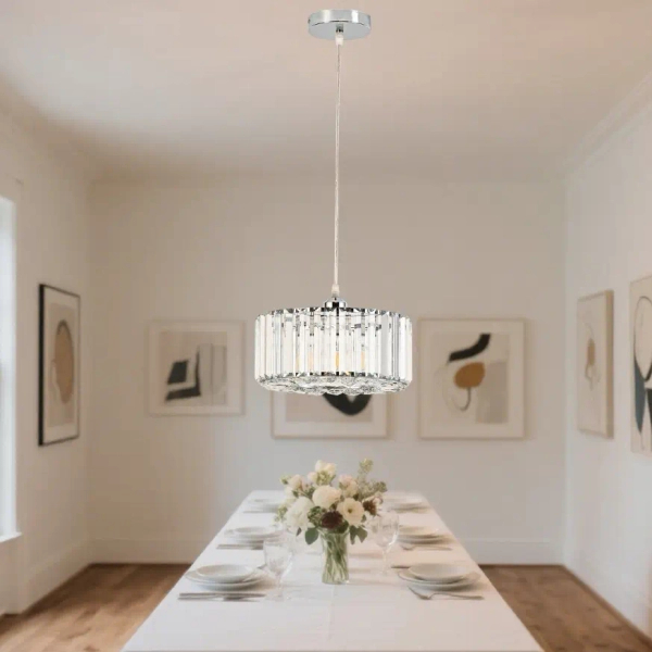 Glamour wisząca lampa Vetro LP-2910/1P CH round okrągła chrom