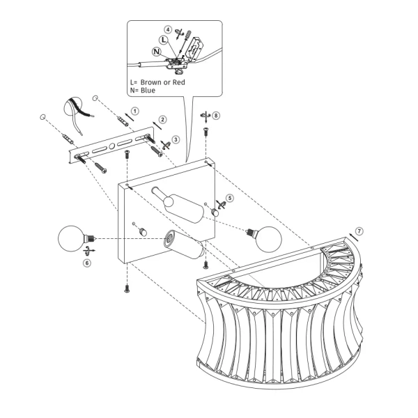 Lampa ścienna glamour L&-1104529 cyrtals nikiel przezroczysta