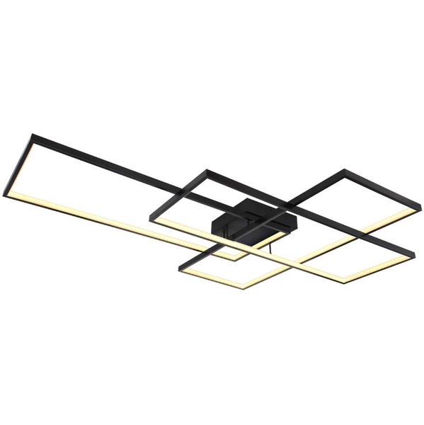 Geometryczna LAMPA sufitowa GABRIEL 67227-100B Globo metalowa OPRAWA plafon LED 100W 3000K - 6000K prostokątne czarne białe