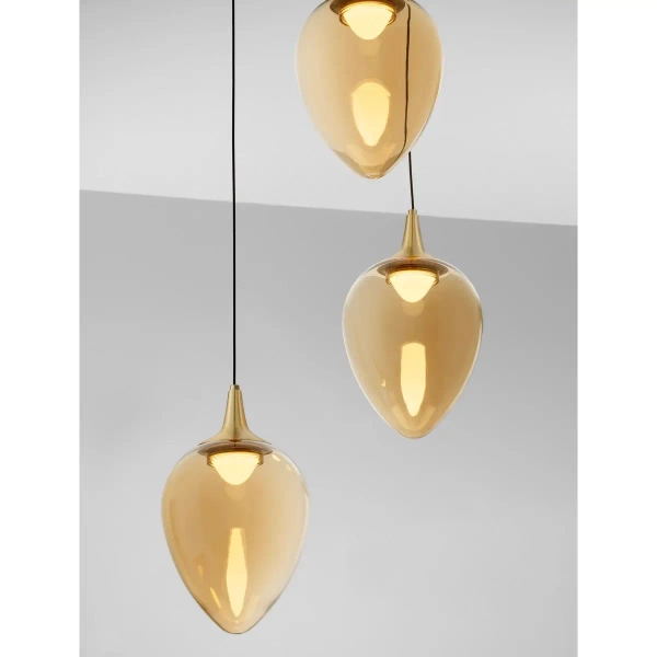 Kloszowana lampa wisząca VAZENDO LE45119 LED 18W 3000K czarny złoty