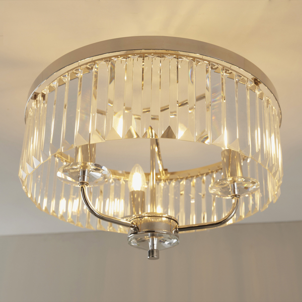 Sufitowa lampa glamour L&-190264 Light& z kryształkami nikiel