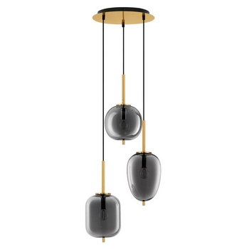 Kaskadowa lampa wisząca Pilar LE43668 kuchenna przydymiona złota