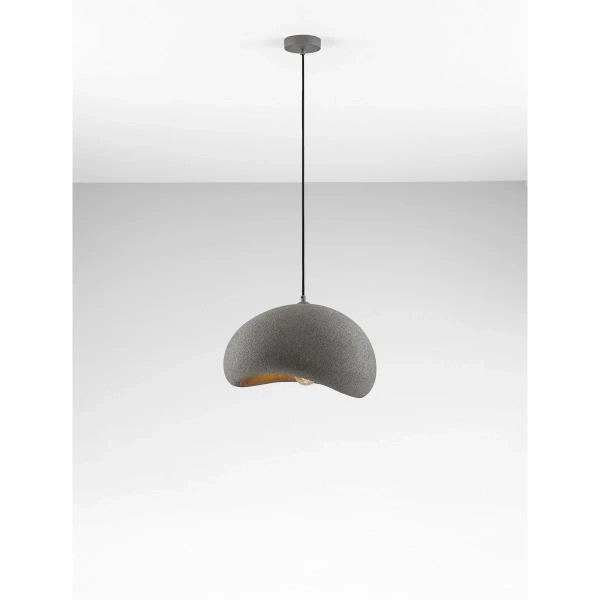 Wisząca lampa do salonu PALINZA LE45319 kopuła z żywicy szara