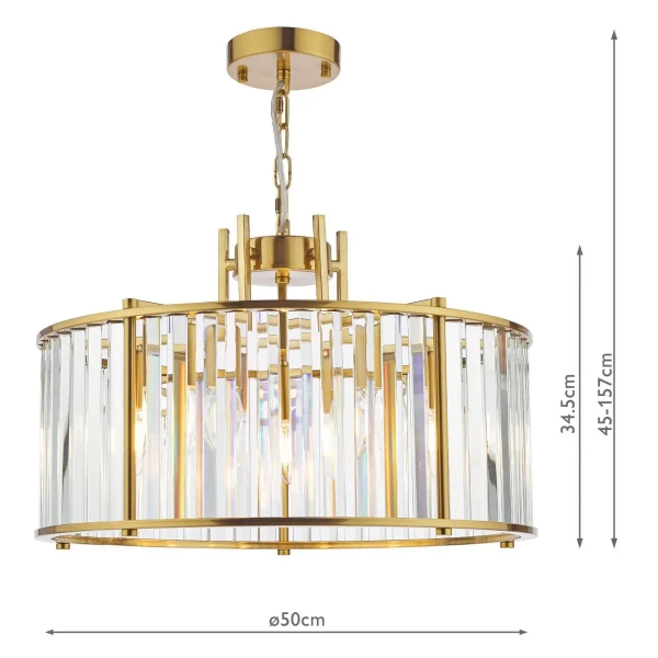 Żyrandol glamour Kiran KIR0535 kryształowy nad stół crystals mosiądz